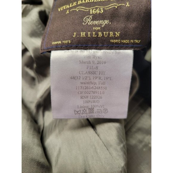 Revenge for J Hilburn Navy Super 150s Wool Blazer Vitale Barberis 44 Custom - Picture 8 of 13